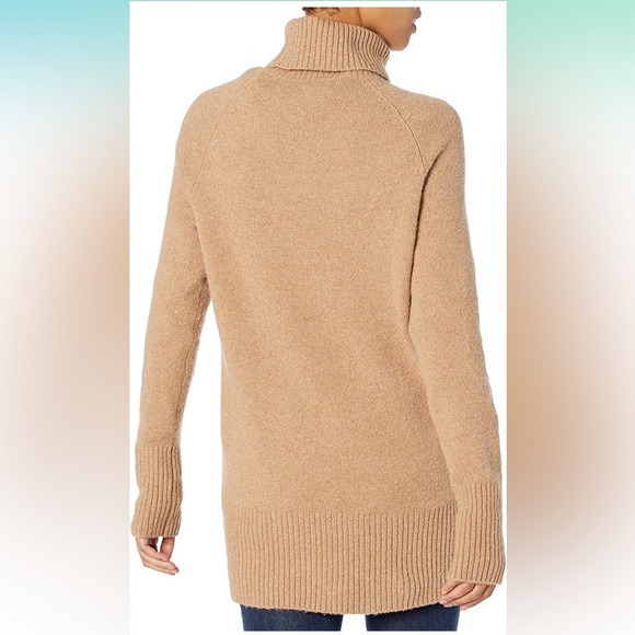 NWT Goodthreads Women’s Boucle Turtleneck Sweater- Beige Large - Picture 3 of 5